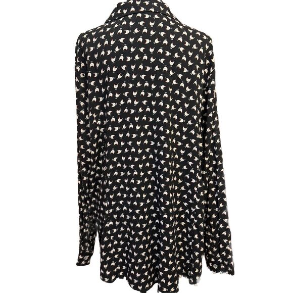 Cloth & Portrait Top XXL Womens Button Up Chicken Novelty Print Farmcore Office - Picture 5 of 8